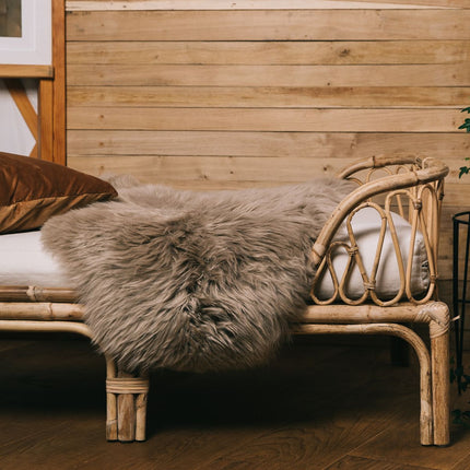 Fårskinn | Lång lugg | 100x60 cm Ljusbrun