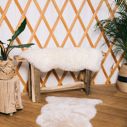 Fårskinn | Lång lugg | 100x60 cm Vit