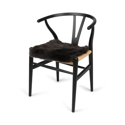 Stolsdyna | Långhårig | Nya Zeeland | Tygbaksida | 40x40 cm Choklad