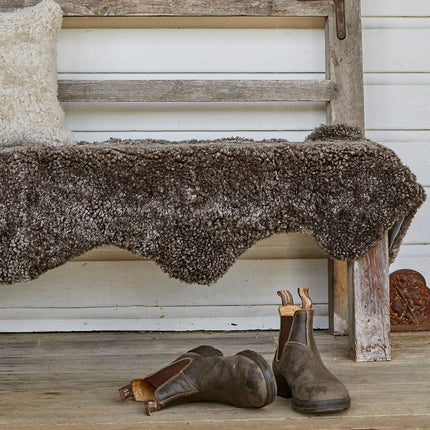  Dubbel Fårskinn | Kort ull | 170x60 cm Taupe