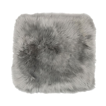 Fårskinnskudde | Lång ull | Utan fyllning | 40x40 cm Ljusgrå 