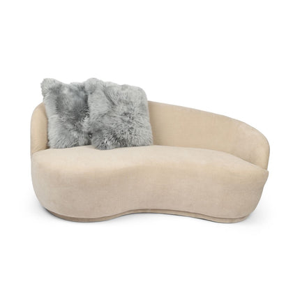 Fårskinnskudde | Lång ull | Utan fyllning | 50x50 cm Ljusgrå 