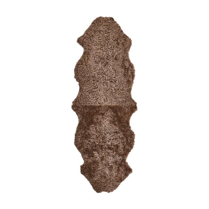  Dubbel fårskinnsmatta | Nya Zeeland | Kort ull | Lockig | 170x60 cm Taupe