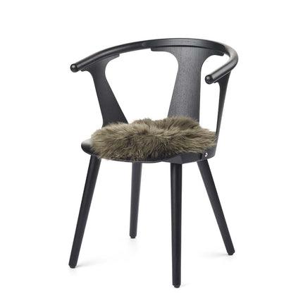 Stolsdyna | Rund | Fårskinn | D34 cm Häck Grön