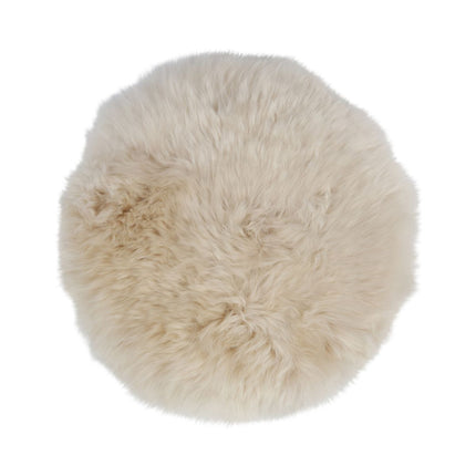 Stolsdyna | Rund | Fårskinn | D34 cm Beige