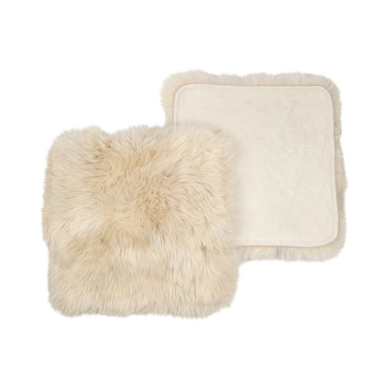 Stolsdyna | Långhårig | Nya Zeeland | Tygbaksida | 40x40 cm Beige