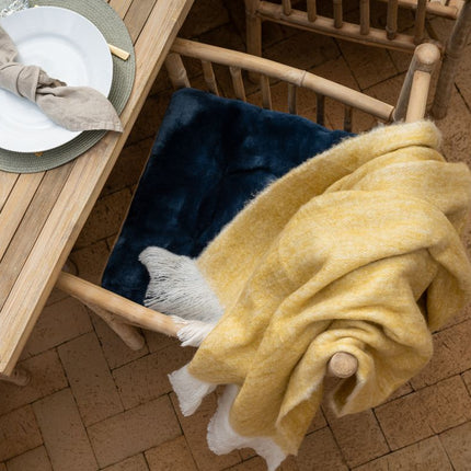 Ullpläd | Mohair mix | 130x170 cm Senap