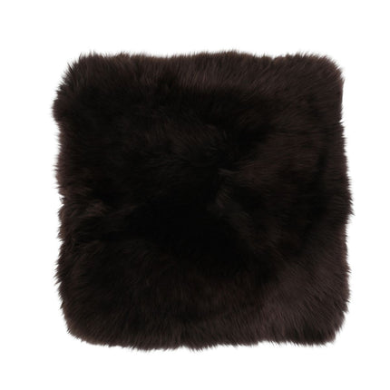 Fårskinnskudde | Lång ull | Utan fyllning | 50x50 cm Choklad