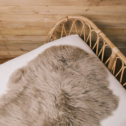 Fårskinnsfäll | Dubbel | Lång lugg | 170x60 cm Ljusbrun