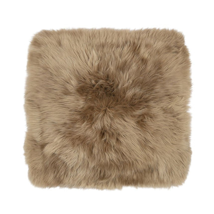 Stolsdyna | Långhårig | Nya Zeeland | Tygbaksida | 40x40 cm Ljusbrun