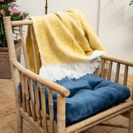 Ullpläd | Mohair mix | 130x170 cm Senap