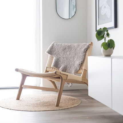 Fårskinn | Korthårigt | 90x55 cm Ljusgrå 