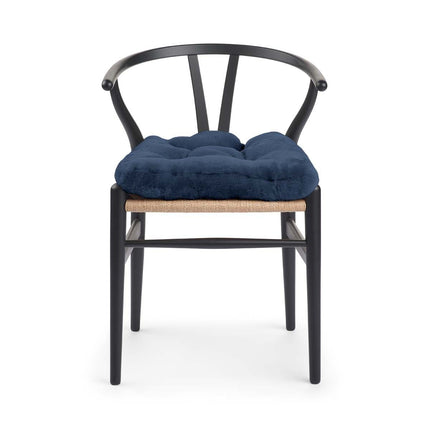 Moccasin-stolsöverdrag | Kalvläder med baksida Marinblå