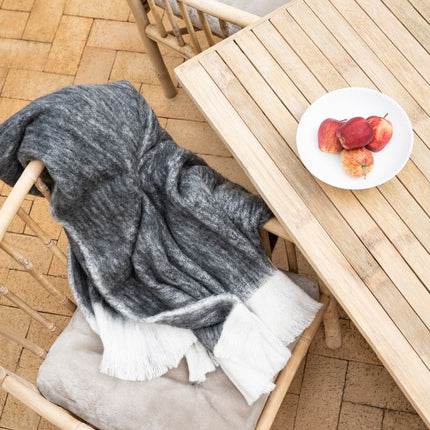 Ullpläd | Mohair mix | 130x170 cm Svart