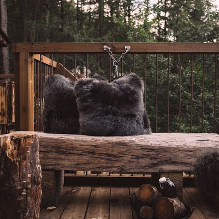 Fårskinnskudde | Lång lugg | Ensidig | 40x40 cm Valnöt