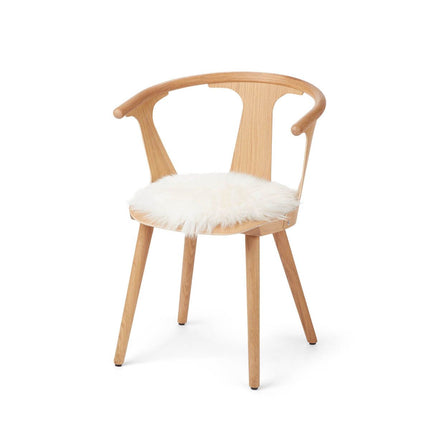 Stolsdyna | Rund | Fårskinn | D34 cm Elfenben