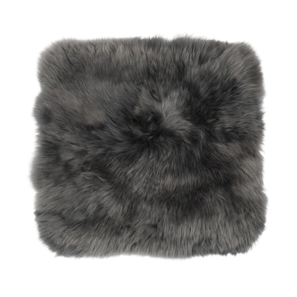 Fårskinnskudde | Lång ull | Utan fyllning | 50x50 cm Mörkgrå