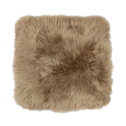 Fårskinnskudde | Lång ull | Utan fyllning | 50x50 cm Ljusbrun