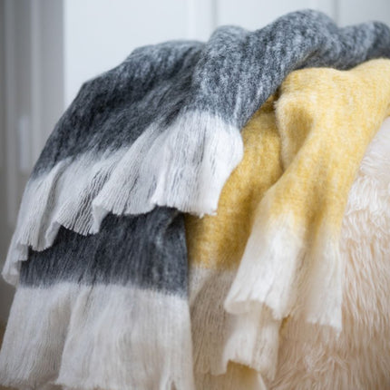 Ullpläd | Mohair mix | 130x170 cm Svart