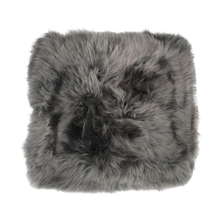 Stolsdyna | Långhårig | Nya Zeeland | Tygbaksida | 40x40 cm Mörkgrå