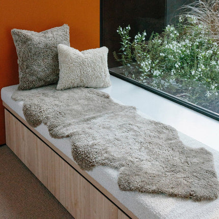  Dubbel Fårskinn | Kort ull | 170x60 cm Beige