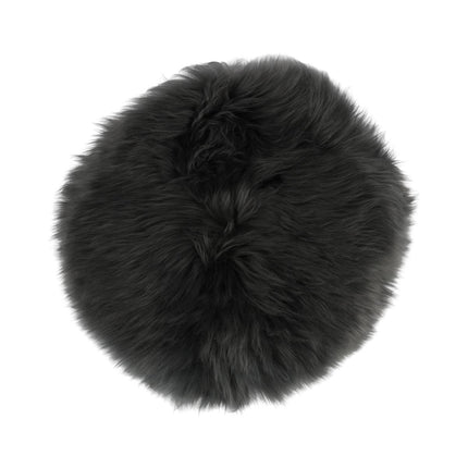 Stolsdyna | Rund | Fårskinn | D34 cm Mörkgrå