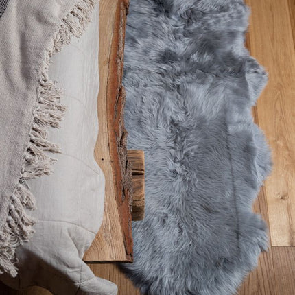 Fårskinn | Lång lugg | 160x60 cm Ljusgrå 