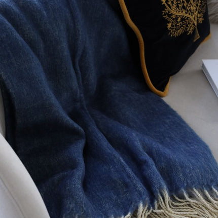 Ullpläd | Mohair mix | 130x170 cm Blågrå