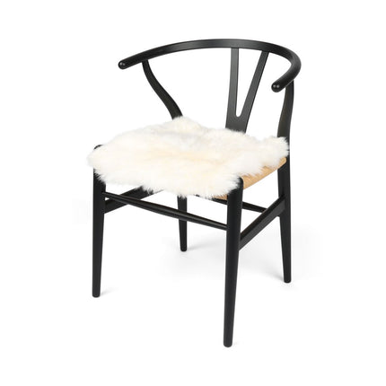 Stolsdyna | Långhårig | Nya Zeeland | Tygbaksida | 40x40 cm Vit