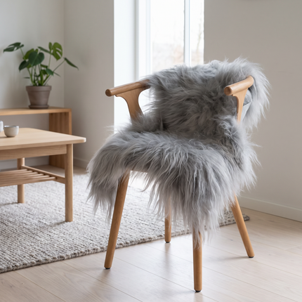 Isländskt fårskinn | Infärgat | 100 + cm Silver