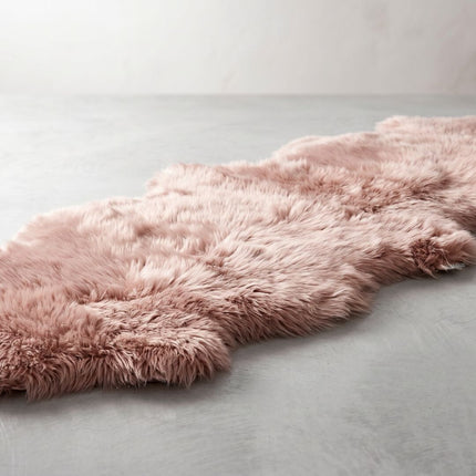 Fårskinnsfäll | Dubbel | Lång lugg | 170x60 cm Rosa